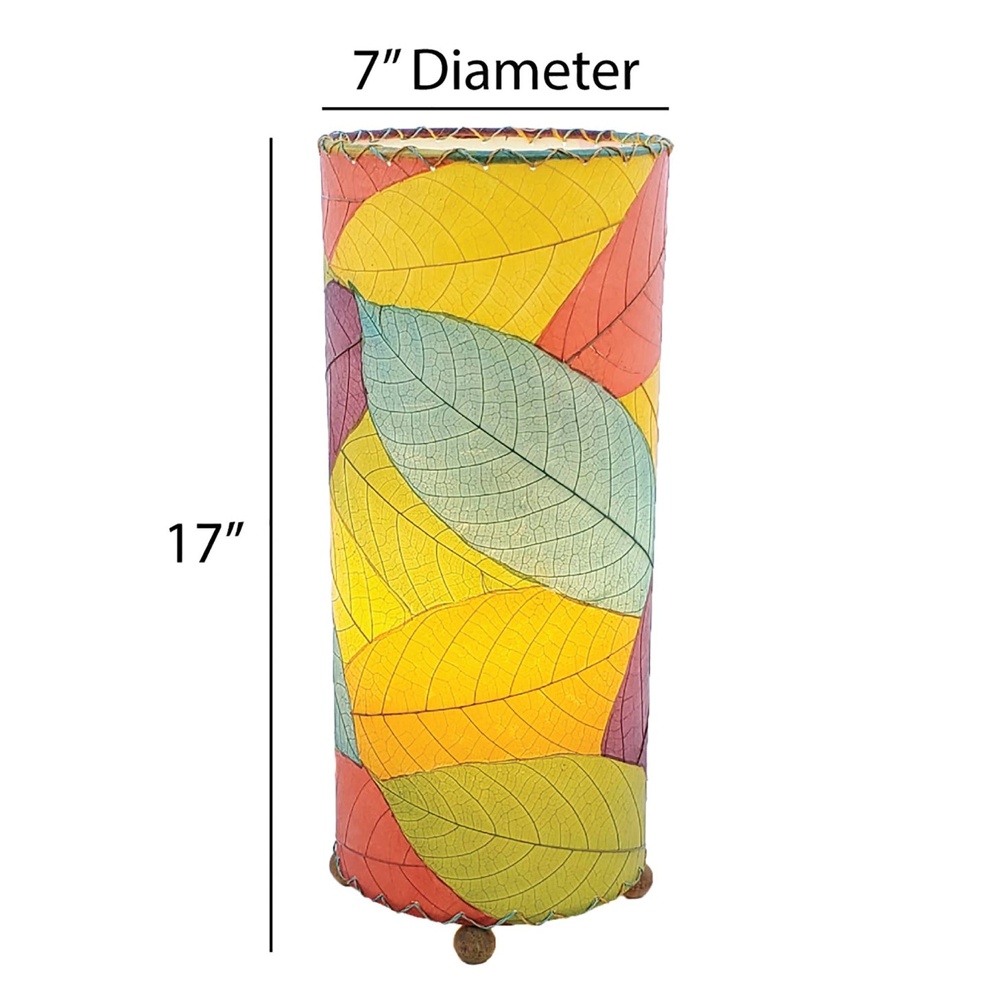 Outdoor Table Lamp - Cocoa Leaf Cylinder Multi