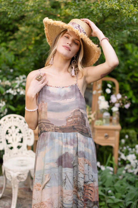 Bohéme Long Slip Dress - Imaginarium With Moon