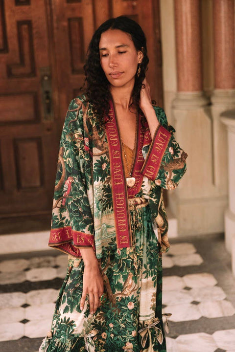 Pixie Duster Crop Kimono - Wildheart wtih Unicorn & Castle
