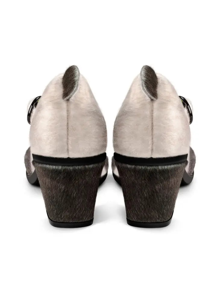 Women's Shoe - Chocolaticas® Mid Heels Panda Mary Jane Pump