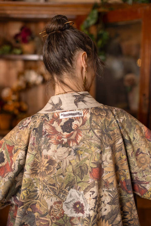 Fleece Cottage Cardigan Kimono Jacket - Golden Hour