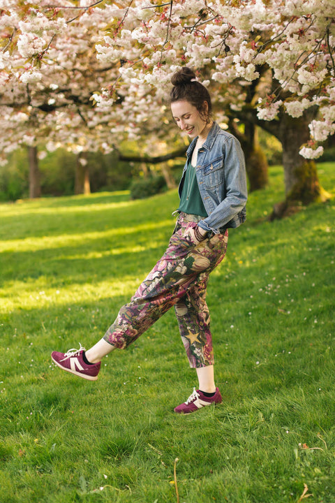 Linen Cropped Artist Pant - Make A Wish w/ Wishbone, Dandelion