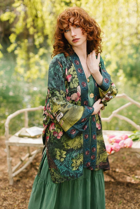 Matinée Duster Kimono - The Daydreamer w/ Roses & Rabbits