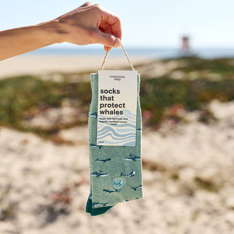 Socks that Protect Whales - Sea Green