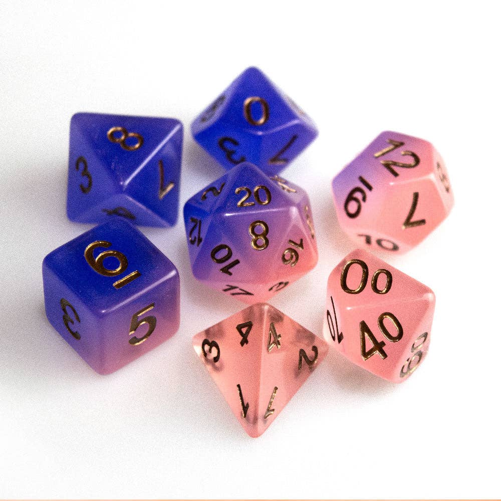 ChromaCasters Thermochromic Dice Set: Duskrose (Purple to Pink)