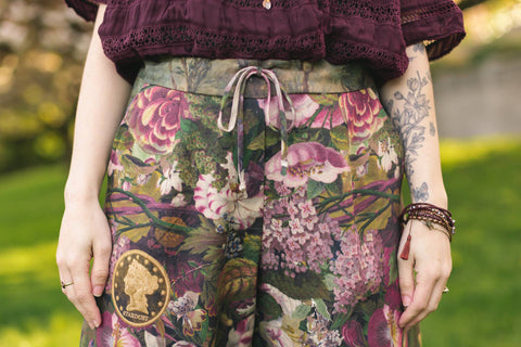 Linen Cropped Artist Pant - Make A Wish w/ Wishbone, Dandelion