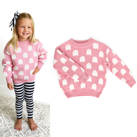 Last One - Size 12/18M: Sweater (Kids) - Pink Ghosts