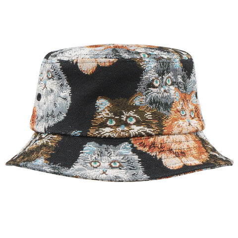 Bucket Hat - Vintage Tapestry Cat Jacquard