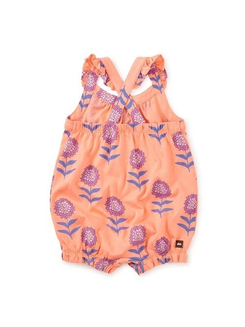 Cross Back Romper - Dahlias