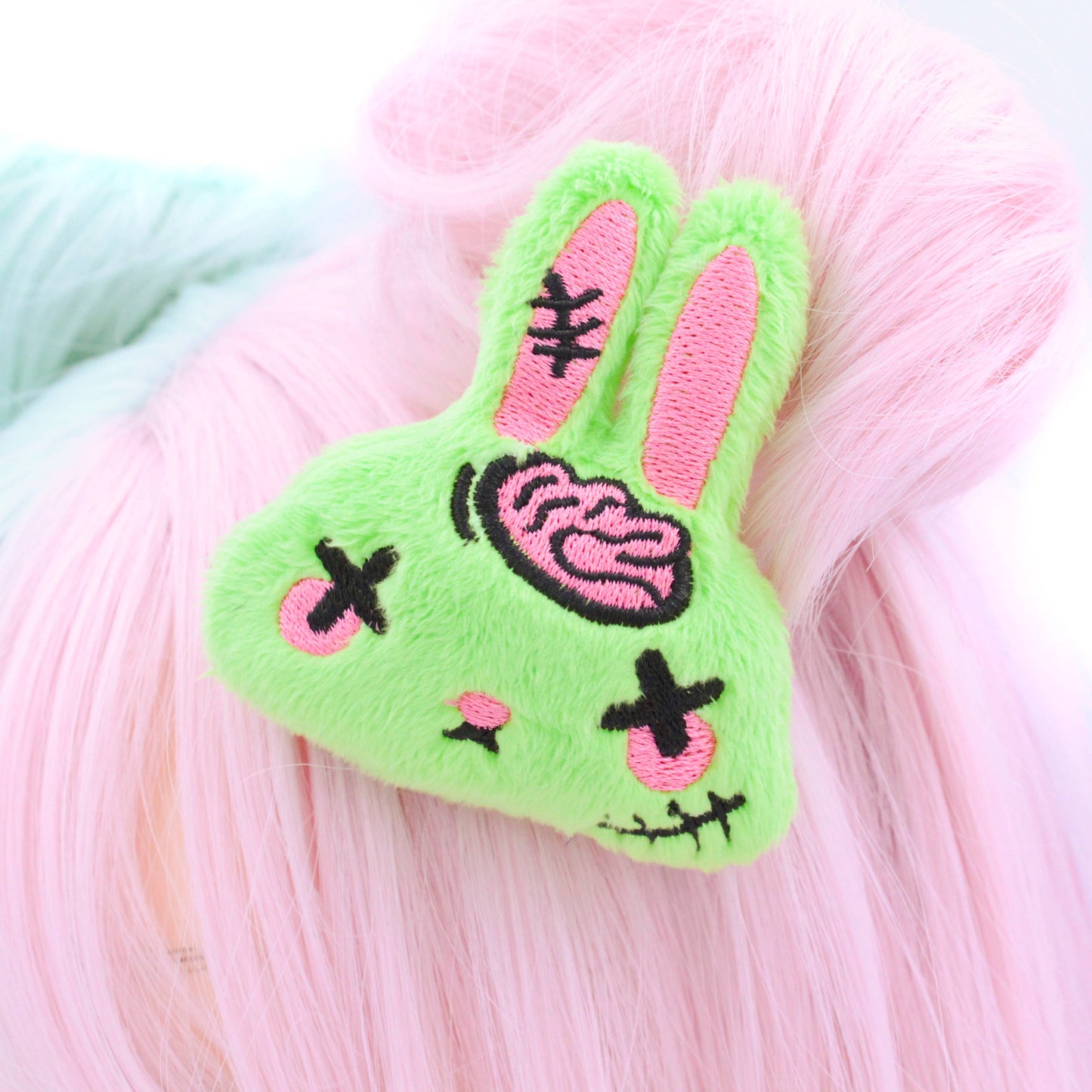 Hair Clip - Plush Anime Style Kawaii Zombie Bunny