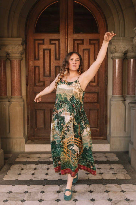 Bohéme Long Maxi Slip Dress - Wildheart with Unicorn & Castle