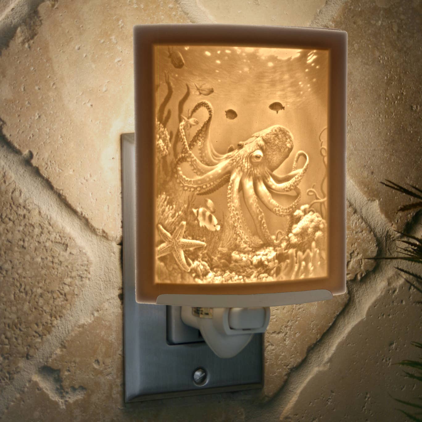 Night Light - Octopus porcelain lithophane