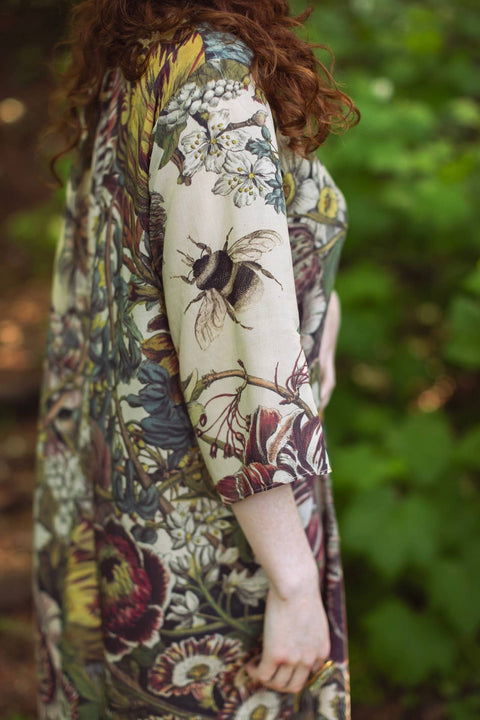 Artist Dress Tunic - Love Grows Wild with Pockets, Bees & Floral