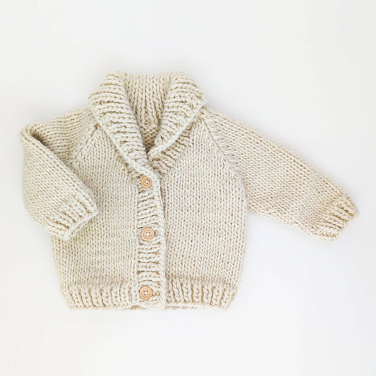 Shawl Collar Cardigan - Natural