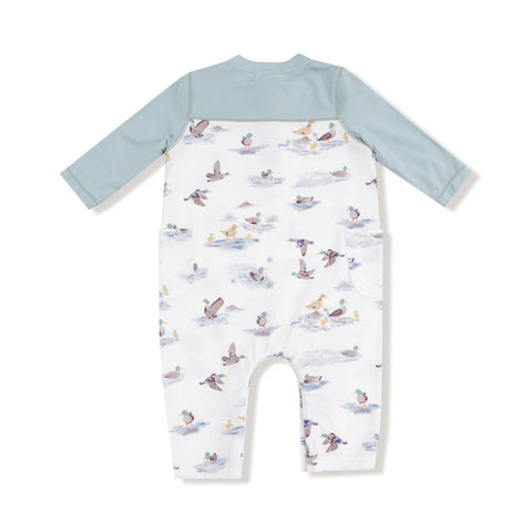 Romper with Contrast Sleeves - Migrating Mallards