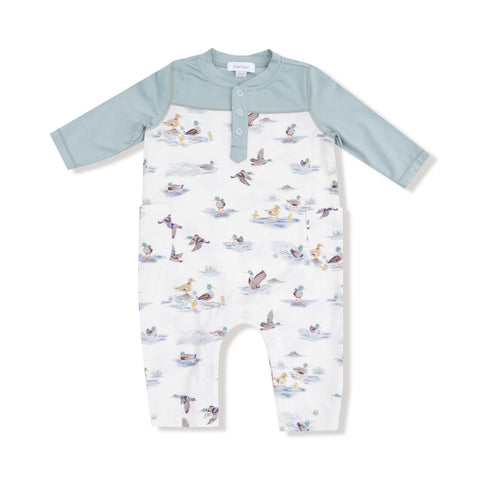 Romper with Contrast Sleeves - Migrating Mallards