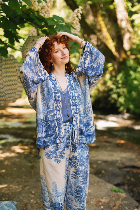 Pixie Duster Cropped Kimono - Let The Light In w/ Delft
