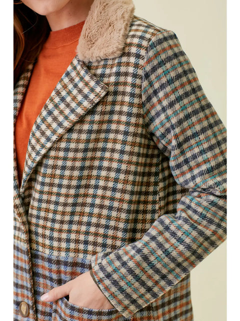 Jacket - Long Mixed Plaid
