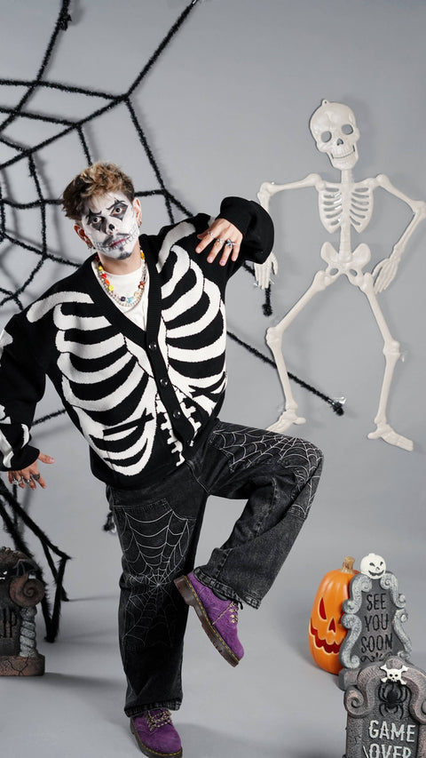 Cardigan - Spooky Scary Skeleton