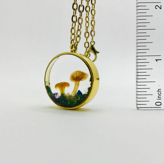 Curiosity Charm Necklace  - Real Mushroom Gold # 4233