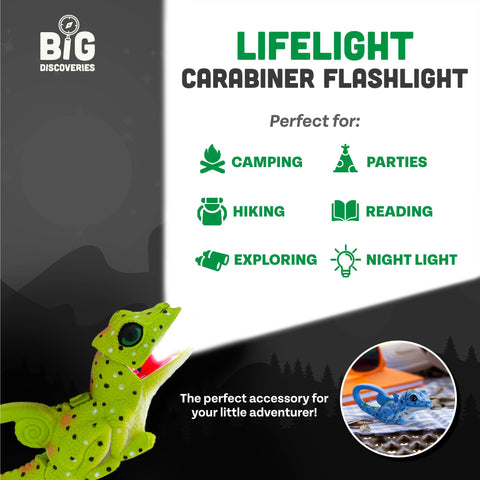 Flashlight - Green Lizard Carabiner