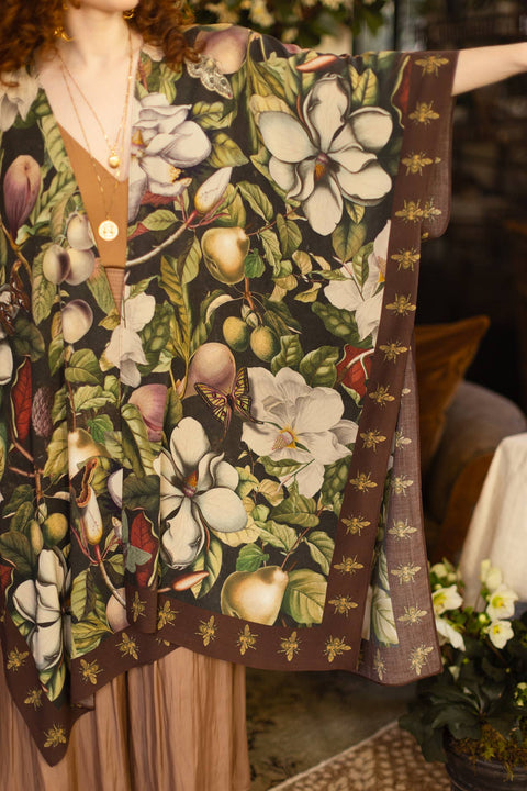 Starduster Kimono - Fleur De Lune Goddess with Florals & Bees