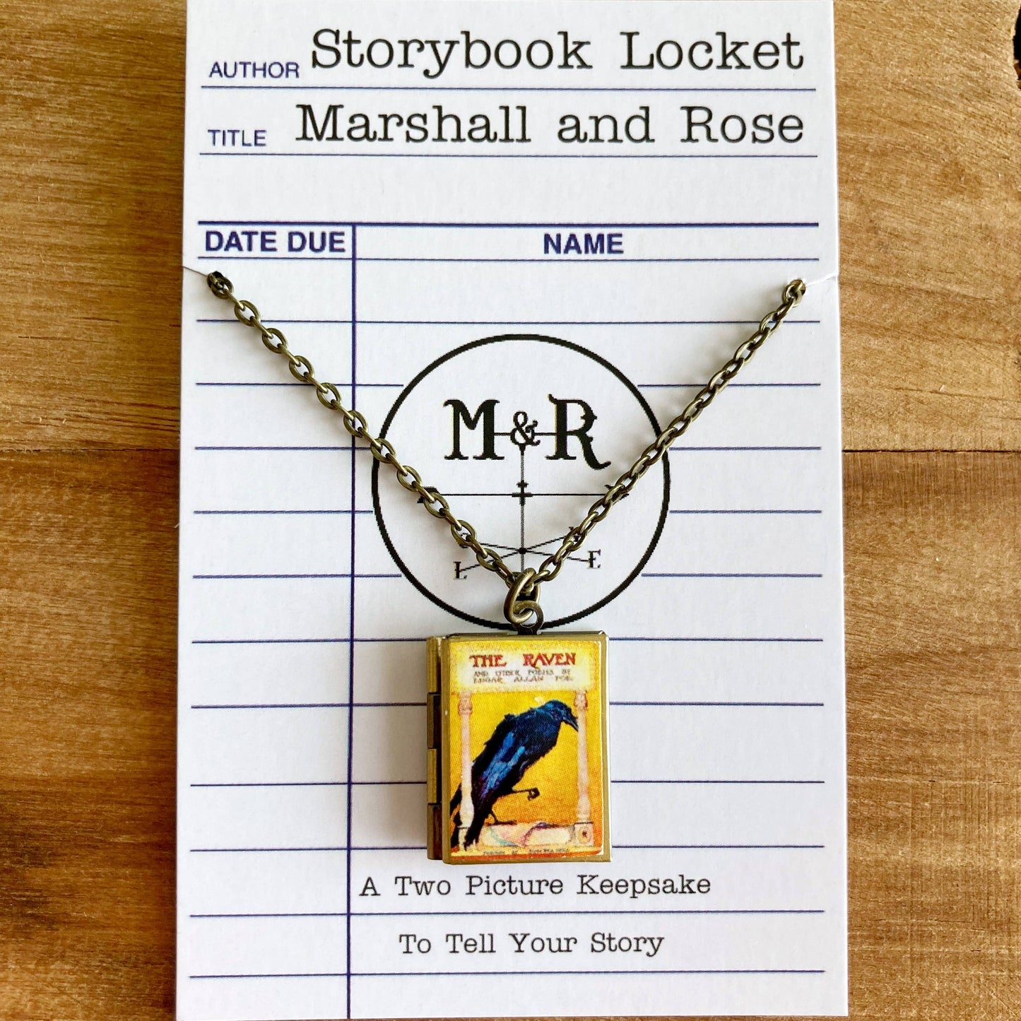 Book Locket - The Raven (Bronze)