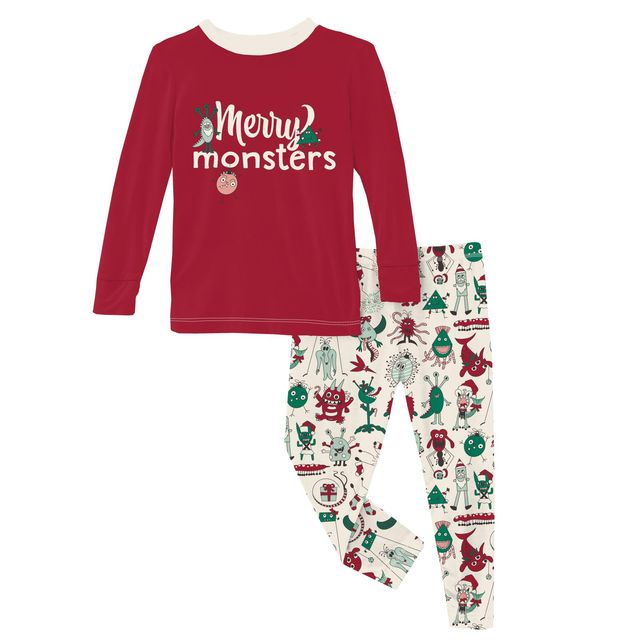 2 Piece Pajama Set (Long Sleeve) - Merry Monsters with Graphic Top