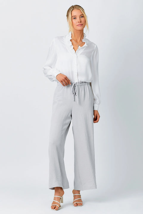 Pants - Textured Wide Leg Lilac Grey