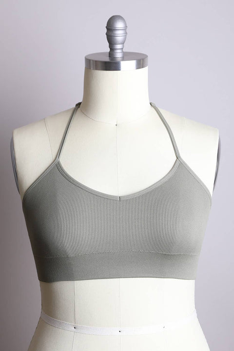 Crescent Moon Dream Catcher Bralette ( Plus Size) - Olive