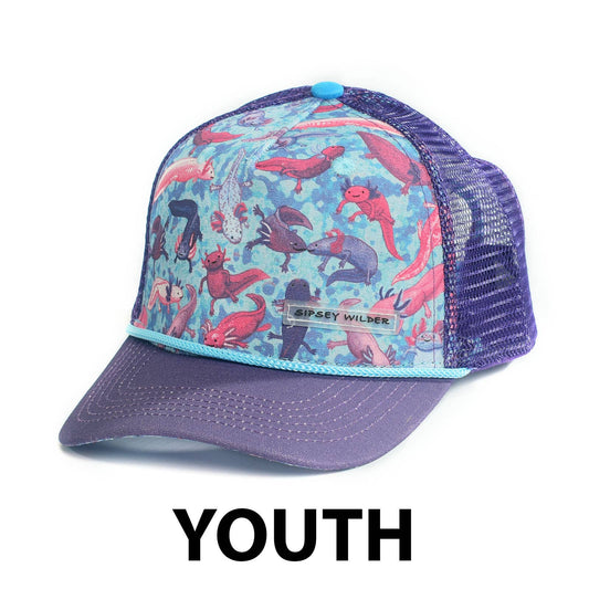 Recycled Trucker Hat (Youth) - Axolotls