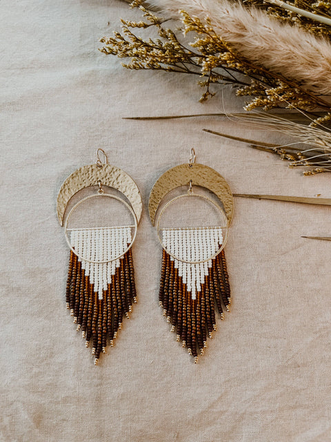 Earrings - Over the Moon Set In Topaz