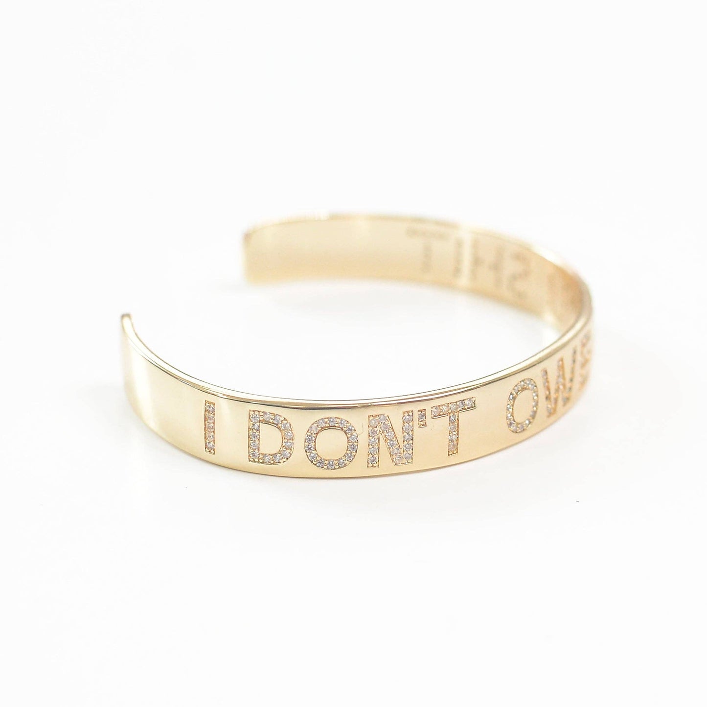 bangle Bracelet (Pave Stone) - I Don't Owe you Shit Gold