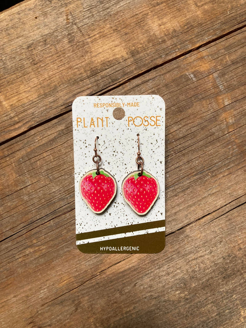 Earrings (Dangle ) - Strawberry
