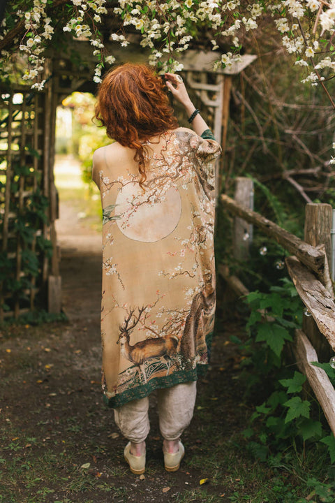 Starduster Kimono - Fable Bohemian Goddess with Deer and Moon