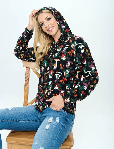 Hoodie - Garden of Mushroom Print