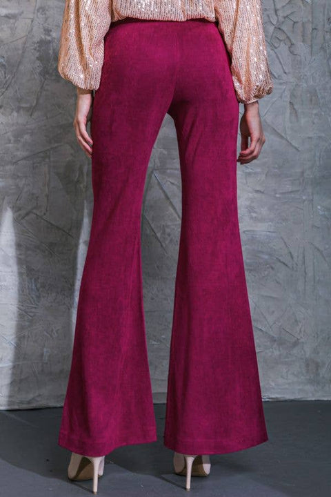 Women's Pants - Faux Suede Magenta