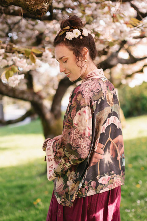 Pixie Duster Cropped Kimono - A Wish w/ Wishbone Dandelion
