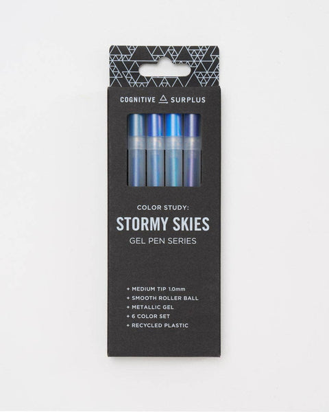 Gel Pens (6 Pack) - Stormy Skies