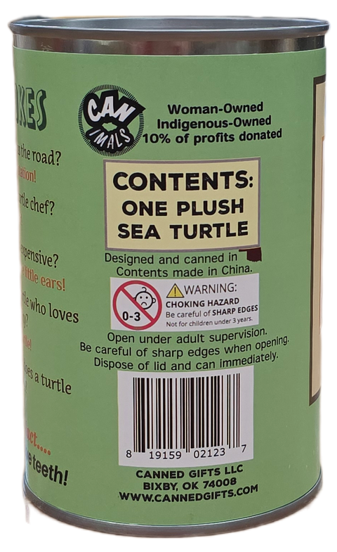 Stuffed Animal - Canned Sea Turtle (Standard Lid)