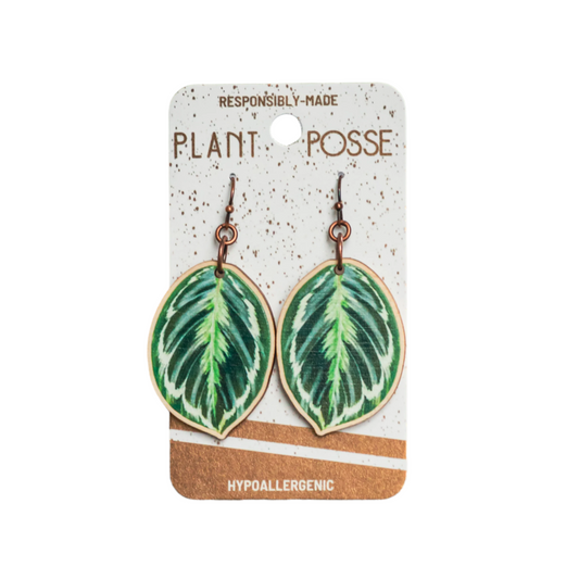 Dangle Earrings - Medallion Prayer Plant