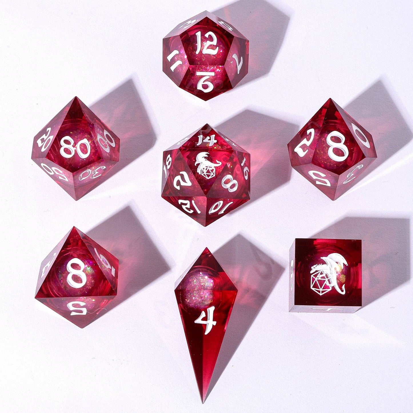 Captured Magic Liquid Core Sharp Edge Resin Dice Set - Shadowfae Euphoria