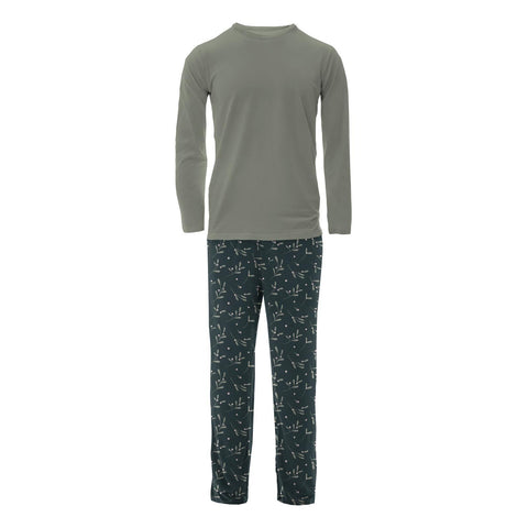 Men's Pajama Set (Long Sleeve) - Pine Mistletoe