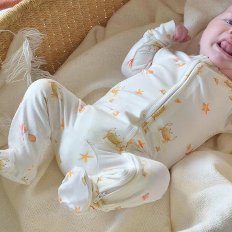 Last One - Size 12/18M: Footie (Zipper) - Seaside