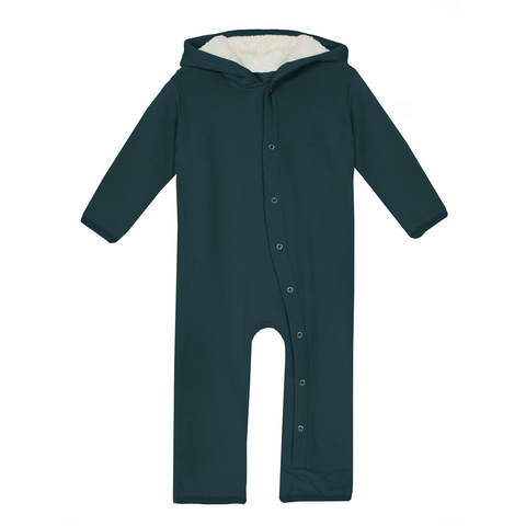 Fleece Coverall with Sherpa Lined Hood & Ears - Pine