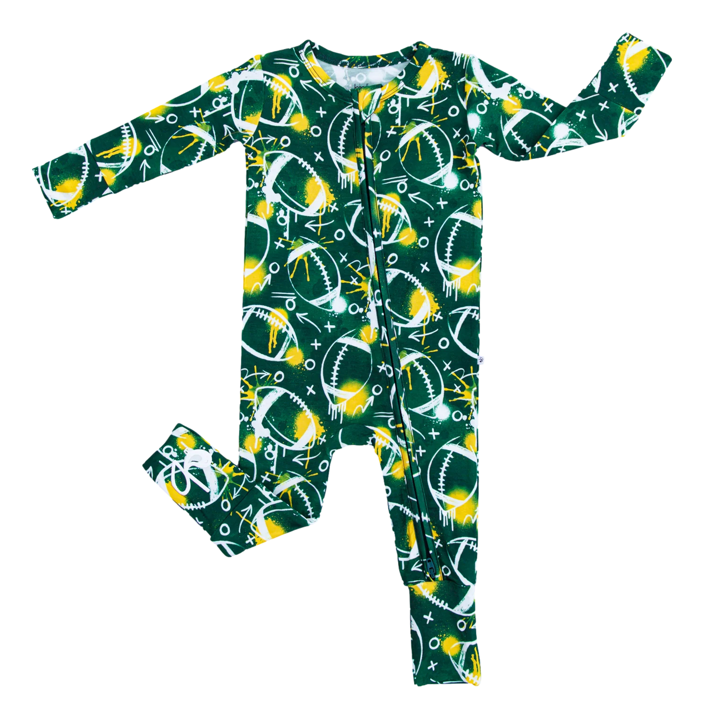 Convertible Romper - Graffiti Football Green & Yellow