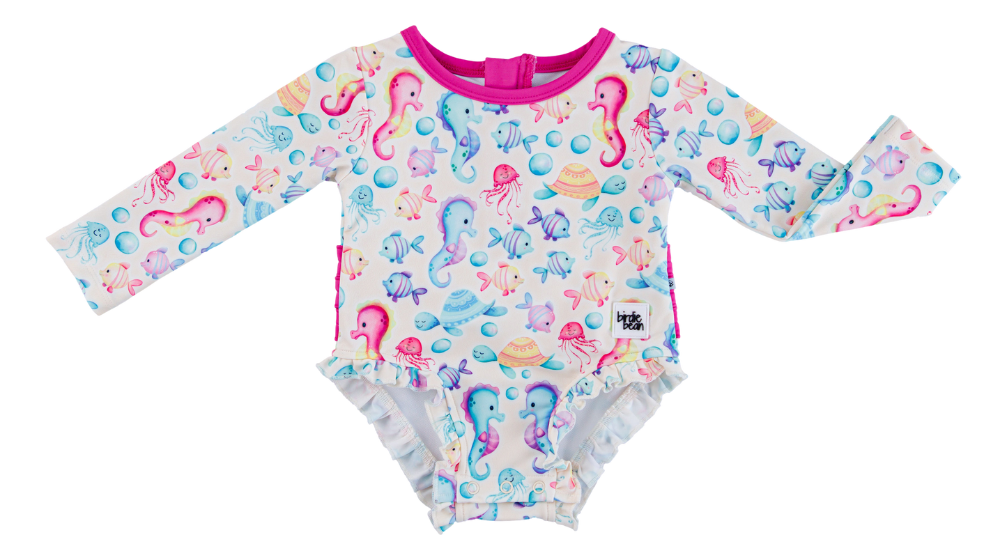 Rashguard  Swimsuit (Baby-Kids) - Coral