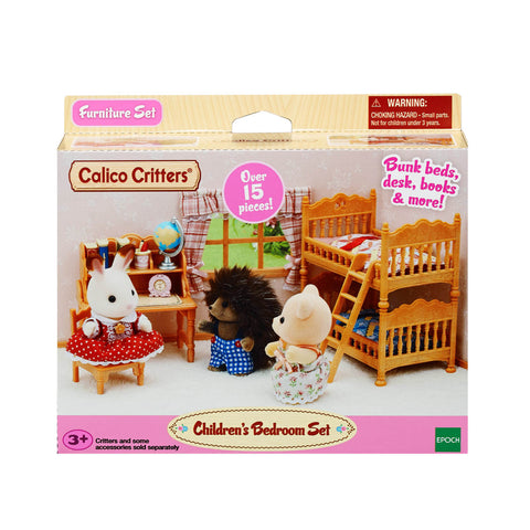 Boxed children's bedroom furniture set with Calico Critters branding