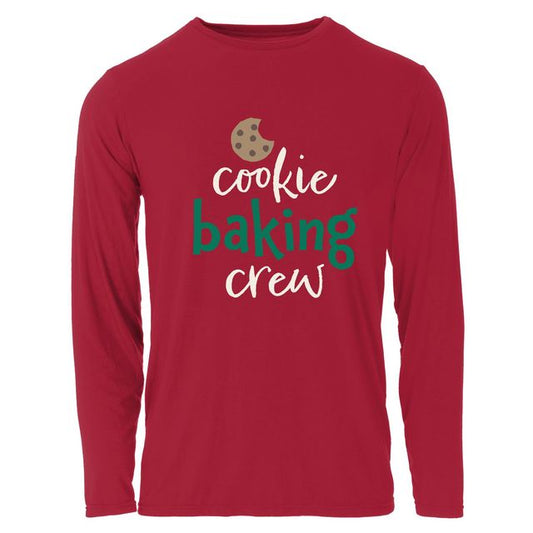 Men's Crew Neck Tee (Long Sleeve) - Crimson Cookie Baking Crew