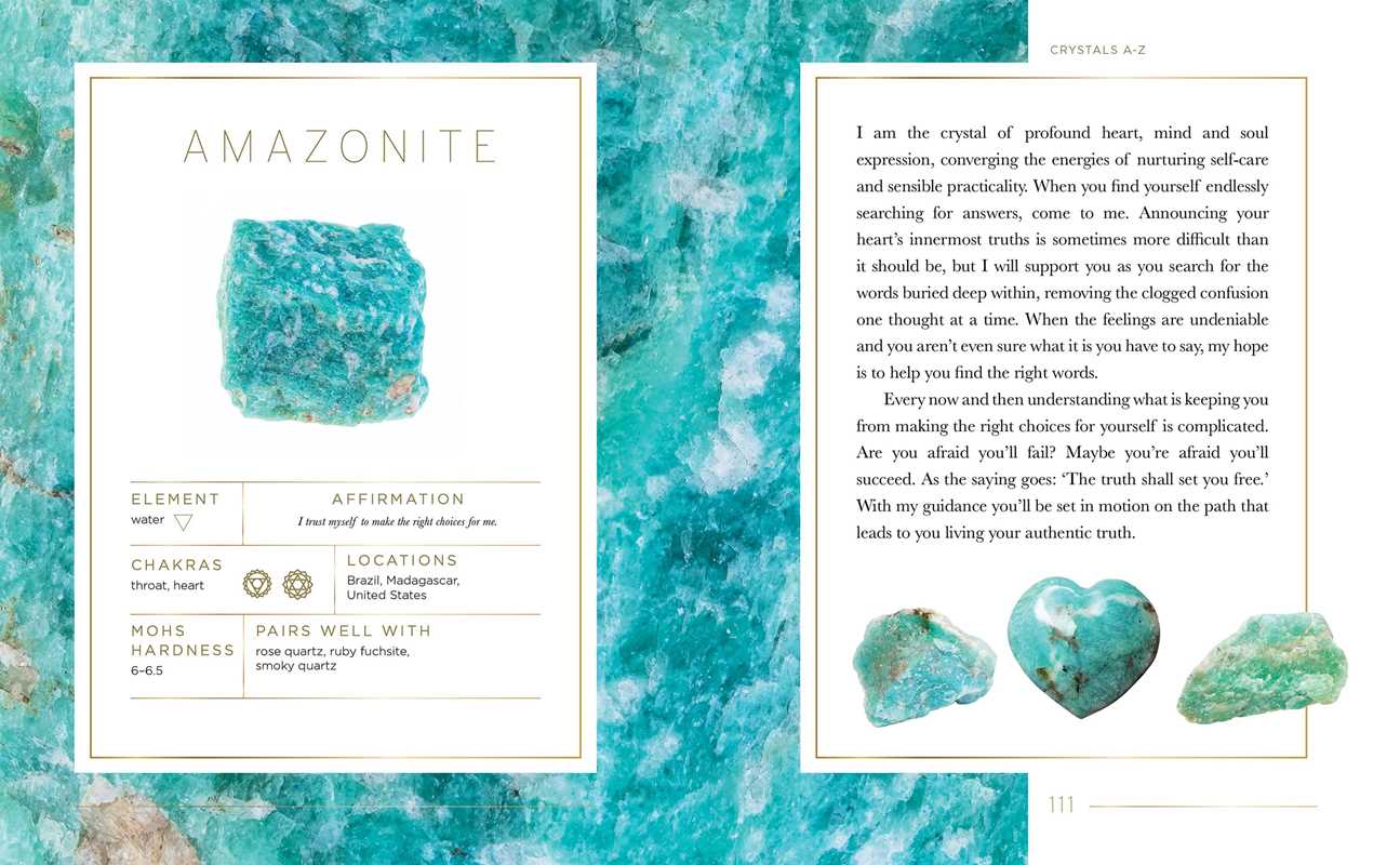 Two pages with photos and descriptions of Amazonite